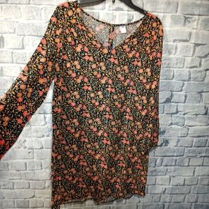 Old Navy Floral Print 3/4 sleeve Dress L